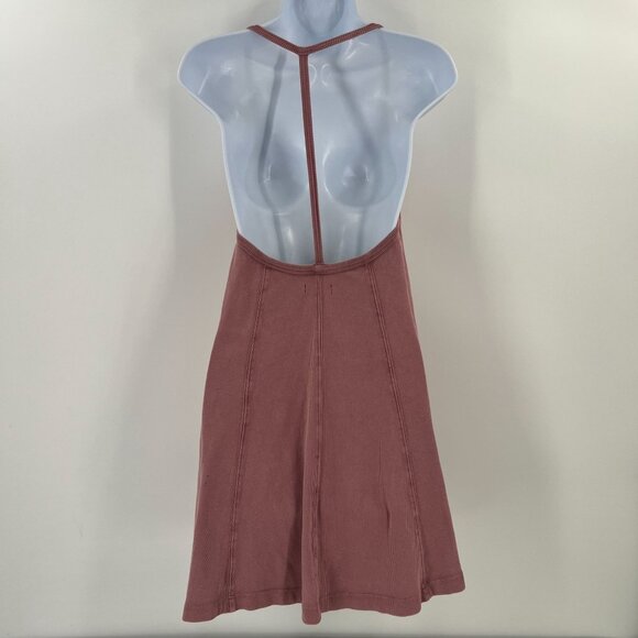 BDG Urban Outfitters S/P Ribbed Mini Dress | Racerback A-Line Knit Pink Mauve - Picture 9 of 11